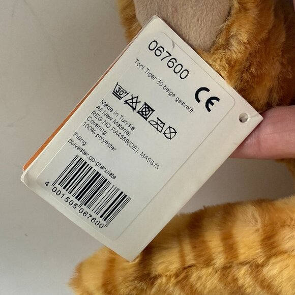 New soft Steiff 067600 Soft Cuddly Friends Toni Tiger Cub 12" floppy‎ cuddly NWT - Picture 8 of 12